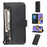 For Samsung Galaxy A51 PU Leather Cases with Zipper Pocket Wallet Phone Cover Stand - Black - 1