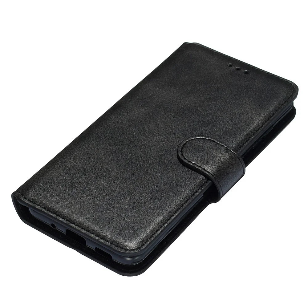 With Wallet Stand Flip Leather Phone Covering for Samsung Galaxy S20 4G/S20 5G - Black - 3