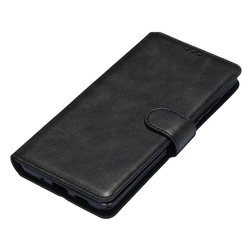 Solid Color Flip Leather Wallet Phone Cover for Samsung Galaxy S20 Plus - Black - 3