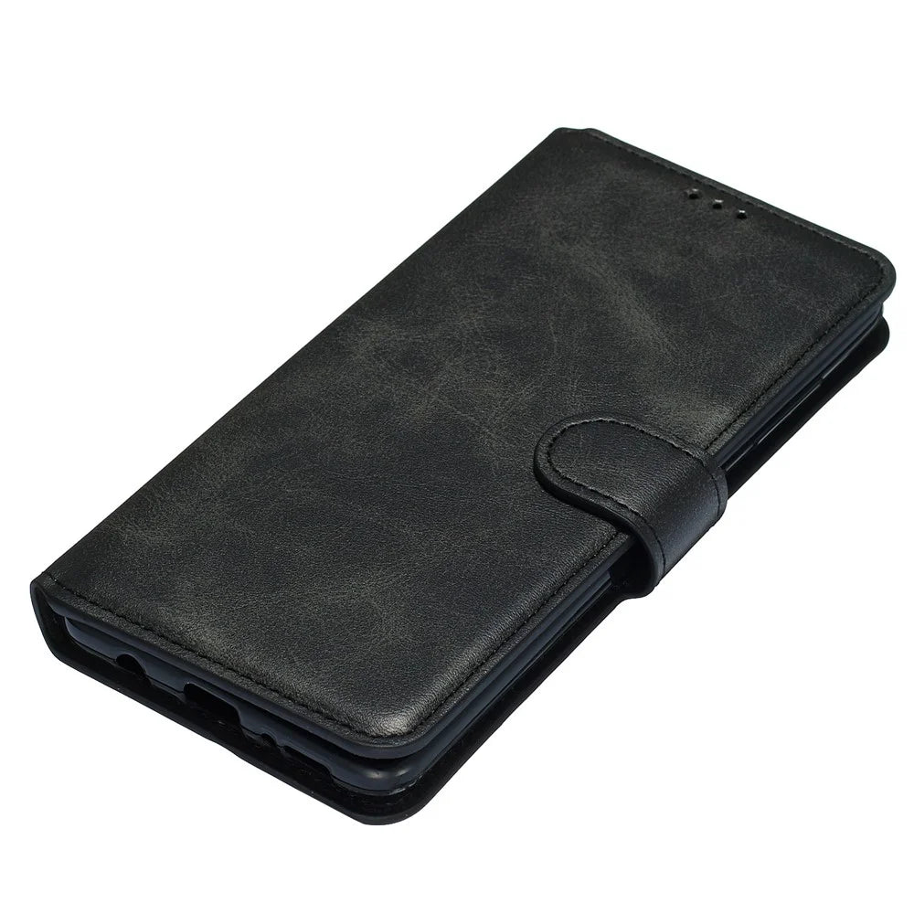 Classic Wallet Leather Stand Phone Protective Shell for Samsung Galaxy A51 - Black - 3