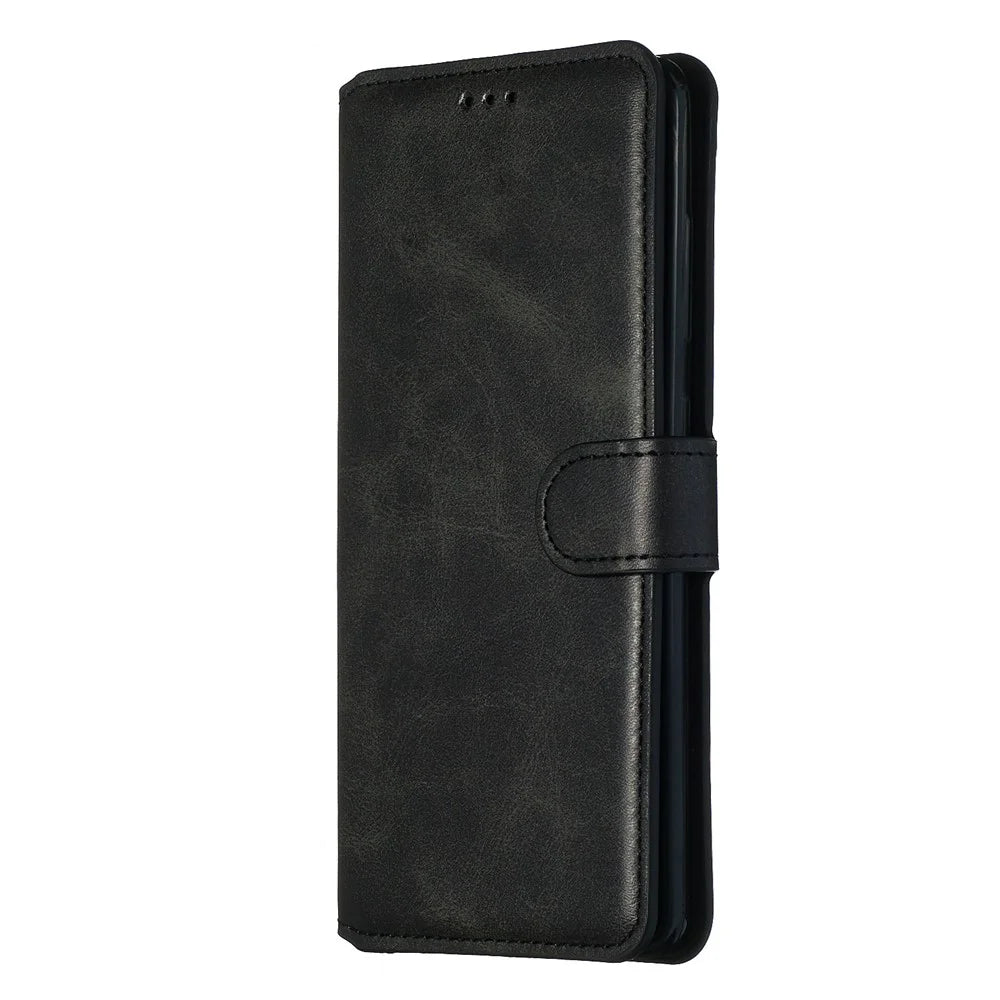 Classic Wallet Leather Stand Phone Protective Shell for Samsung Galaxy A51 - Black - 5