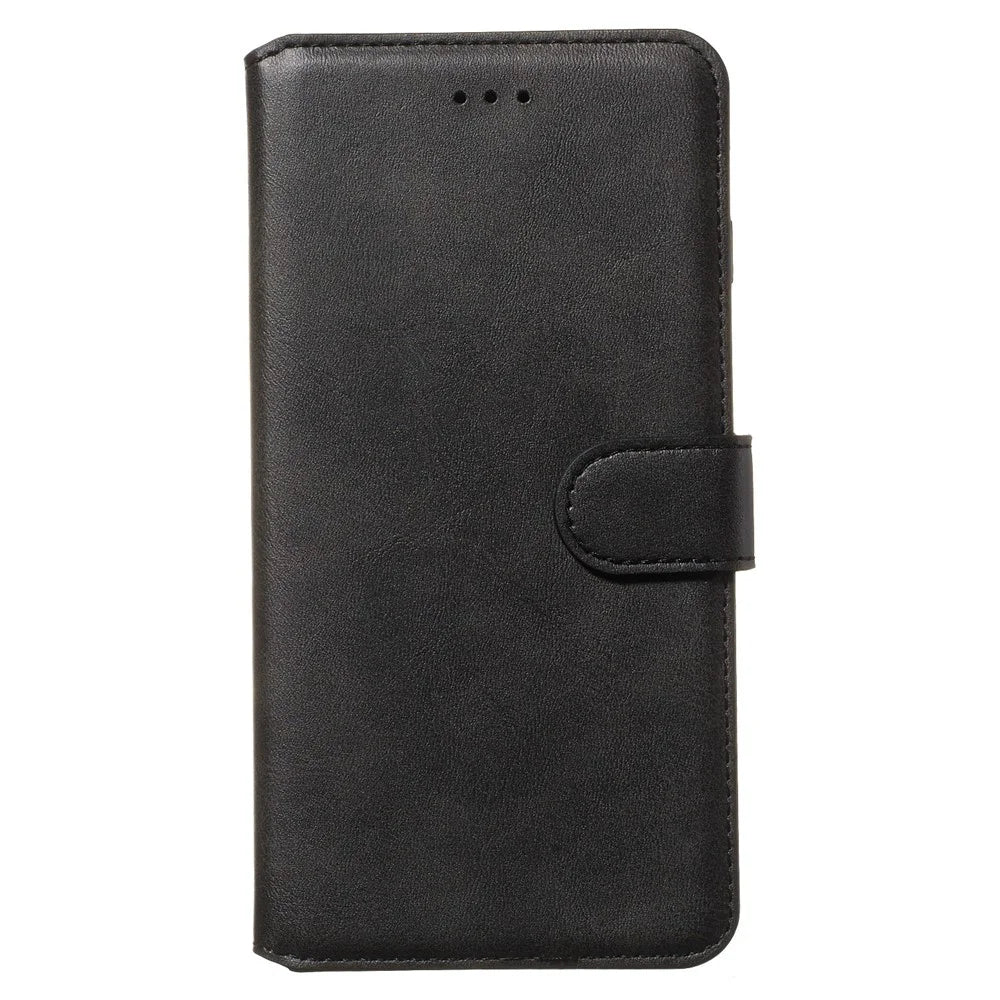 Solid Color Classic Flip Leather Wallet Phone Casing for Samsung Galaxy S20 Ultra - Black - 2