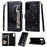 Flash Powder Zipper Pocket Leather Wallet Case Phone Shell for Samsung Galaxy S20 4G/S20 5G - Black - 1
