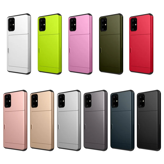 Card Slot PC + TPU Hybrid Phone Case for Samsung Galaxy S20 4G/S20 5G - Silver - 6