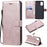 For Samsung Galaxy A71 Case Solid Color Leather Mobile Cover Wallet Stand with Strap - Rose Gold - 1