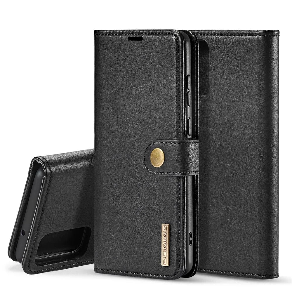 DG.MING For Samsung Galaxy S20 Plus / S20 Plus 5G Wallet Phone Case Detachable 2 in 1 Leather Shell Shockproof Flip Protective Cover - Black - 1
