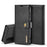 DG.MING For Samsung Galaxy A51 Detachable 2-in-1 Anti-scratch Split Leather Wallet Shell + PC Back Case - Black - 1