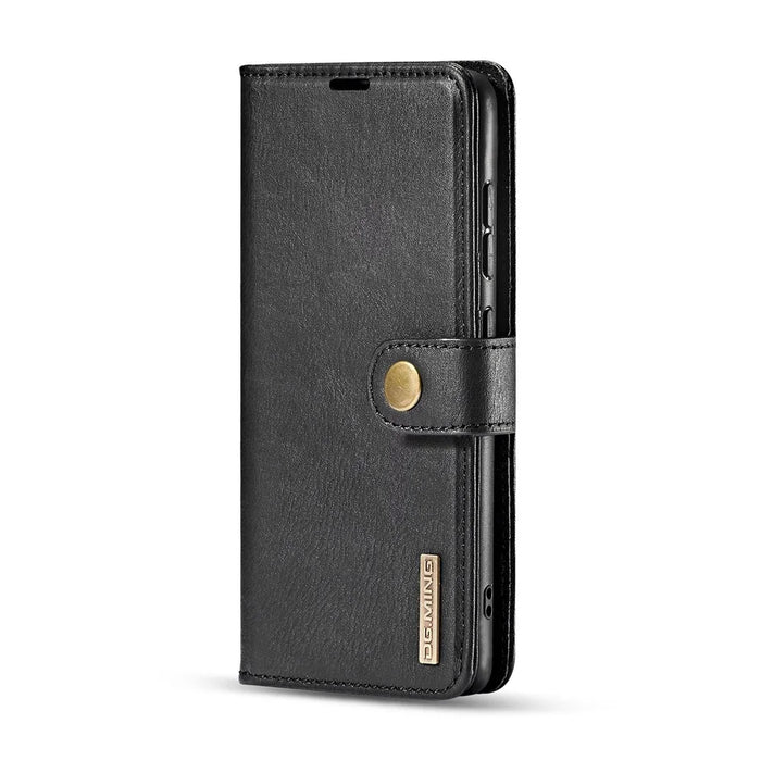 DG.MING For Samsung Galaxy A51 Detachable 2-in-1 Anti-scratch Split Leather Wallet Shell + PC Back Case - Black - 3