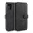 DG.MING Retro Style Wallet Leather Stand Shell Case for Samsung Galaxy A51 - Black - 1