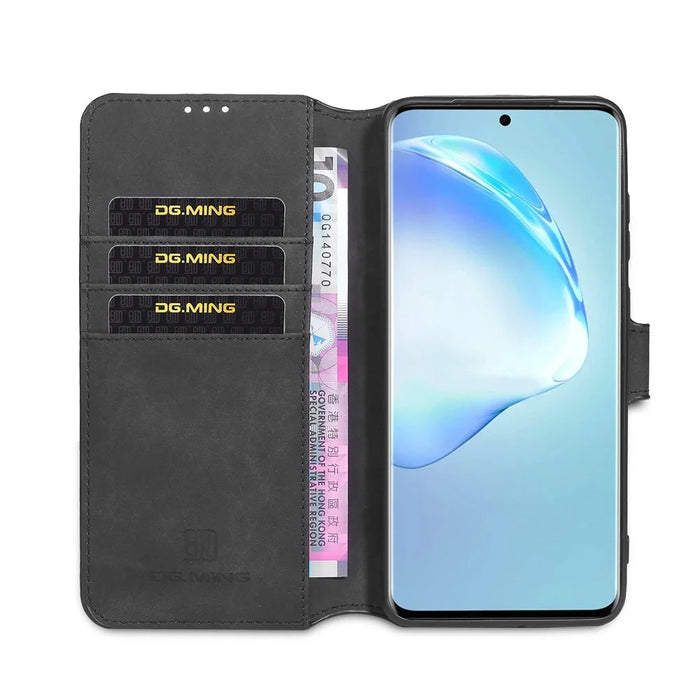 DG.MING Retro with Wallet Leather Stand Case for Samsung Galaxy S20 Plus - Black - 4