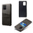 with Double Card Slots PU Leather Coated Hard PC Shell for Samsung Galaxy A91 / S10 Lite - Black - 5