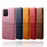 with Double Card Slots PU Leather Coated Hard PC Shell for Samsung Galaxy A91 / S10 Lite - Black - 6