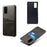 Two Card Slots PU Leather Coated Hard PC Shell for Samsung Galaxy S20 4G / S20 5G - Black - 5
