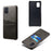 Double Card Slots PU Leather Coated Hard PC Case for Samsung Galaxy A71 A715 - Black - 1