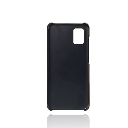 Double Card Slots PU Leather Coated Hard PC Case for Samsung Galaxy A71 A715 - Black - 2
