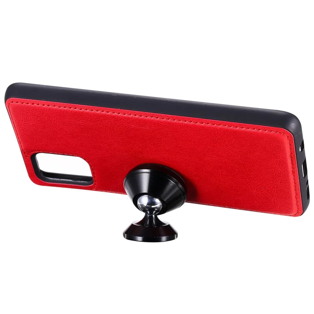 For Samsung Galaxy A51 Case 2 in 1 Detachable Magnetic Leather Wallet Mobile Cover with Strap - Red - 7