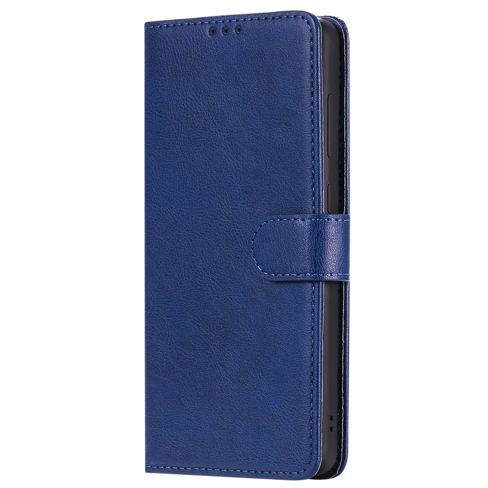 For Samsung Galaxy A71 Case 2 in 1 Detachable Magnetic Leather Wallet Mobile Cover with Strap - Blue - 2