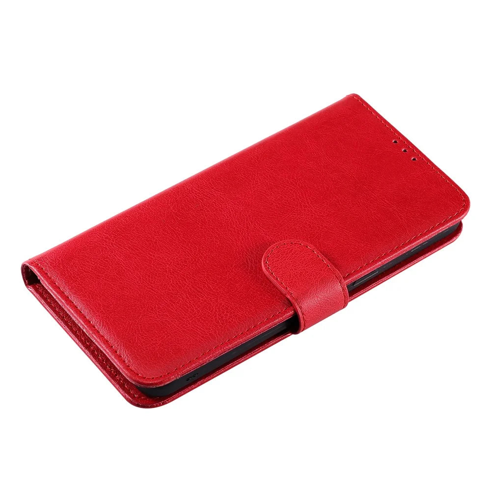 For Samsung Galaxy A10s Case 2 in 1 Detachable Magnetic Leather Wallet Mobile Cover with Strap - Red - 7