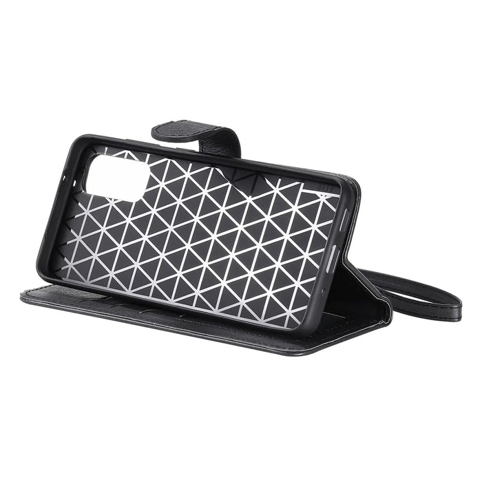 For Samsung Galaxy S20 4G / S20 5G Case 2 in 1 Detachable Magnetic Leather Wallet Mobile Cover with Strap - Black - 5