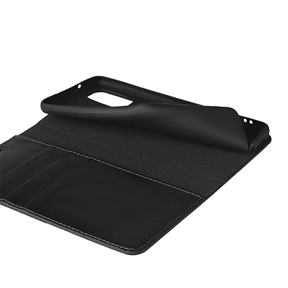 Crazy Horse Genuine Leather Stand Wallet Phone Case for Samsung Galaxy S20 4G/S20 5G - Black - 2