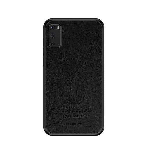 PINWUYO Pin Rui Series PU Leather Coated PC + TPU Phone Shell for Samsung Galaxy S20 4G/S20 5G - Black - 1