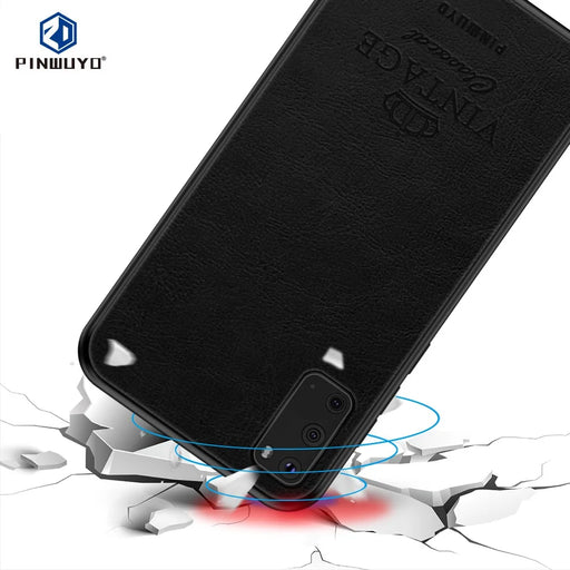PINWUYO Pin Rui Series PU Leather Coated PC + TPU Phone Shell for Samsung Galaxy S20 4G/S20 5G - Black - 2