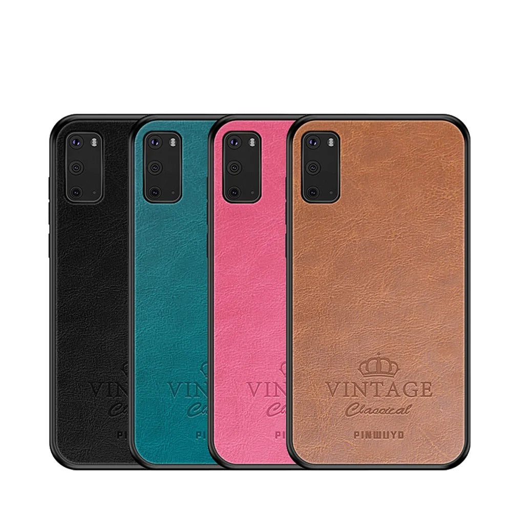 PINWUYO Pin Rui Series PU Leather Coated PC + TPU Phone Shell for Samsung Galaxy S20 4G/S20 5G - Black - 5