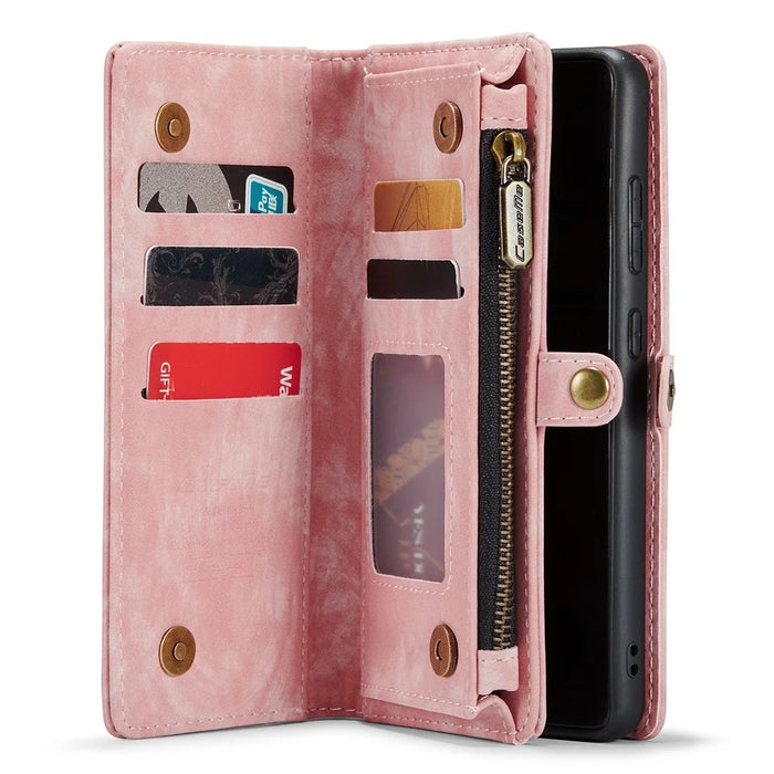 CASEME 008 Series PU Leather Cover for Samsung Galaxy S20 Ultra Wallet Phone Case Shockproof Folio Flip Cover - Pink - 4
