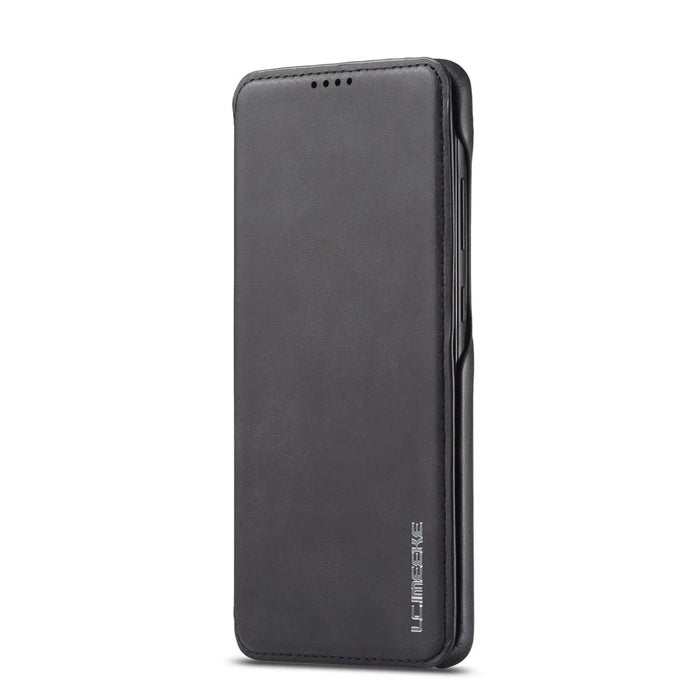 LC.IMEEKE Retro Style Flip Leather Card Holder Phone Case for Samsung Galaxy A51 - Black - 3