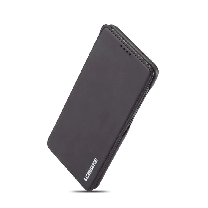 LC.IMEEKE Retro Style Flip Leather Card Holder Phone Case for Samsung Galaxy A51 - Black - 7
