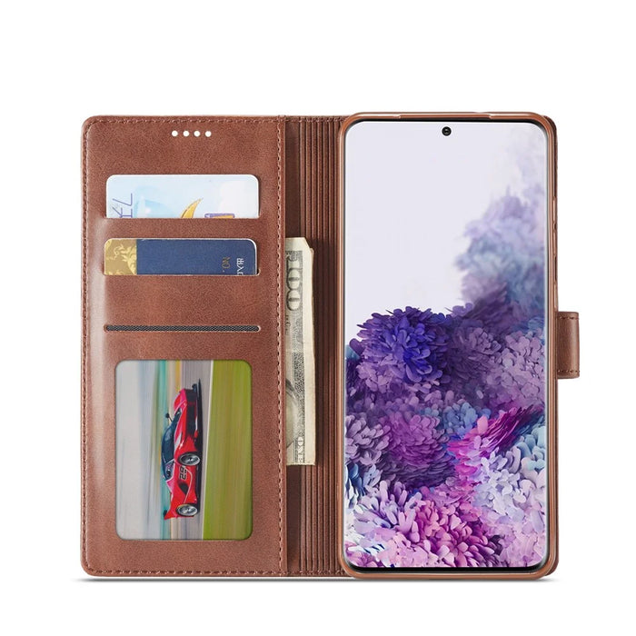 LC.IMEEKE Leather Wallet Stand Case for Samsung Galaxy S20 Plus - Coffee - 4