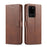 LC.IMEEKE Wallet Leather Stand Case for Samsung Galaxy S20 Ultra - Coffee - 1