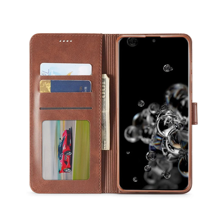 LC.IMEEKE Wallet Leather Stand Case for Samsung Galaxy S20 Ultra - Coffee - 4