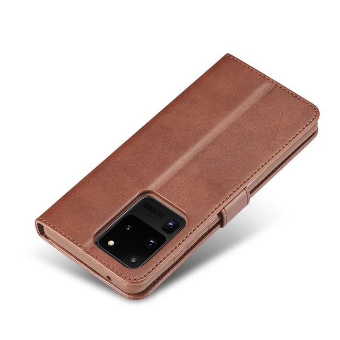 LC.IMEEKE Wallet Leather Stand Case for Samsung Galaxy S20 Ultra - Coffee - 5
