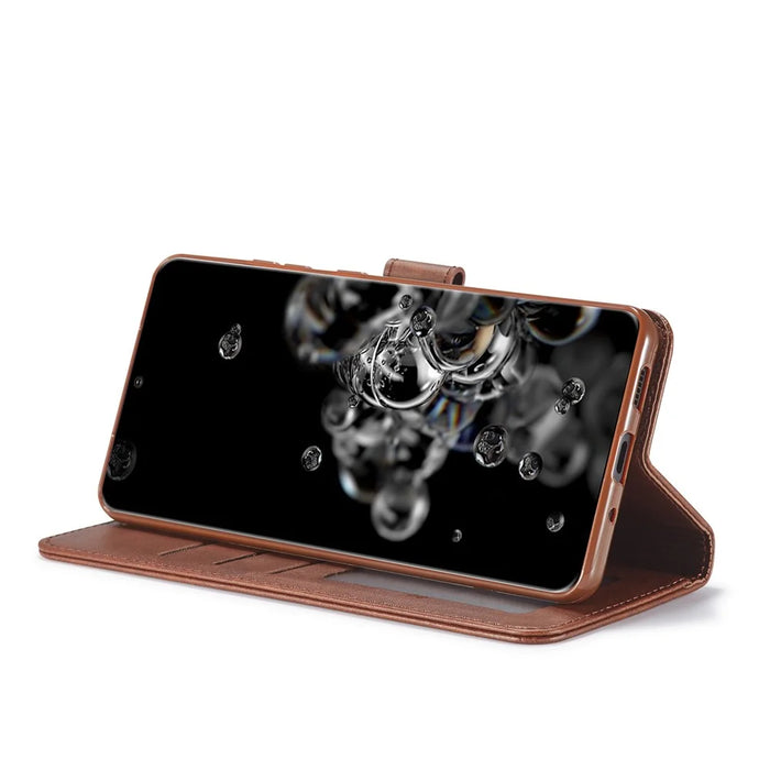 LC.IMEEKE Wallet Leather Stand Case for Samsung Galaxy S20 Ultra - Coffee - 6