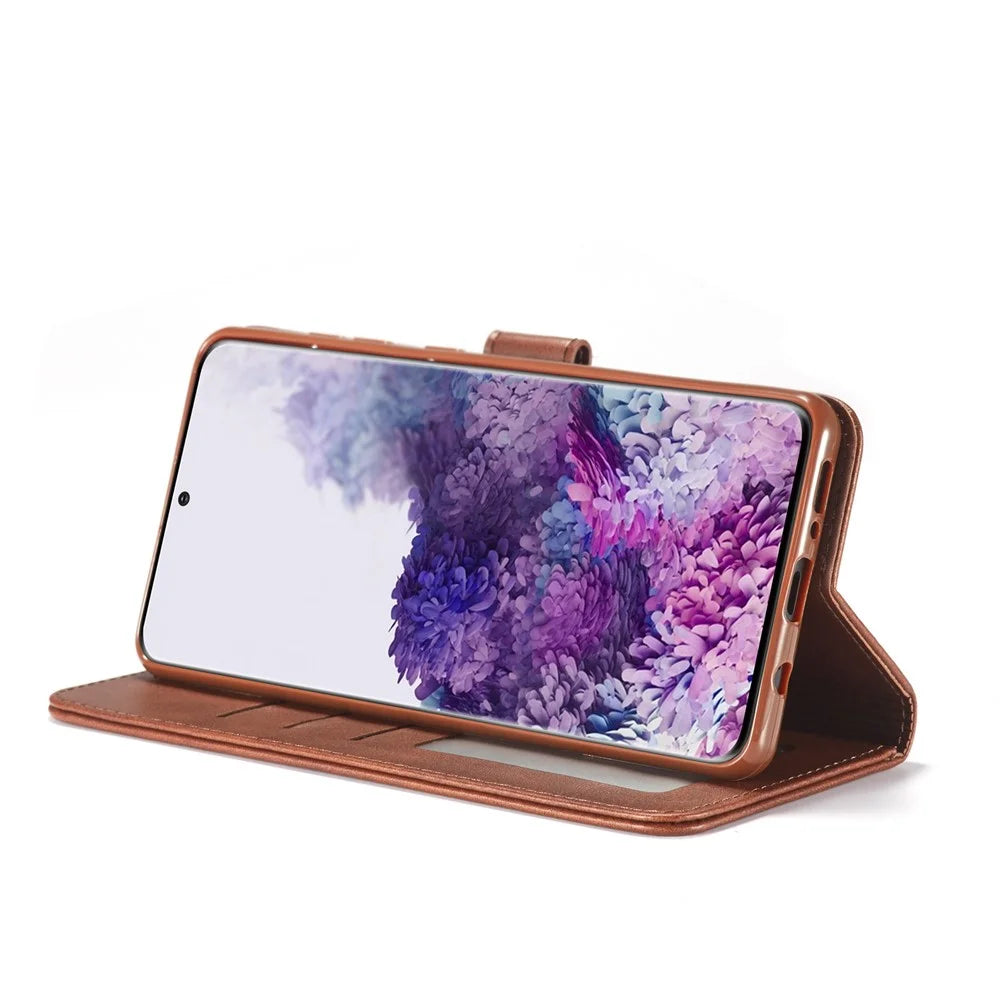 LC.IMEEKE Wallet Leather Stand Case for Samsung Galaxy A51 with Shock-Proof Soft TPU Inner Case Shock-Proof - Coffee - 4