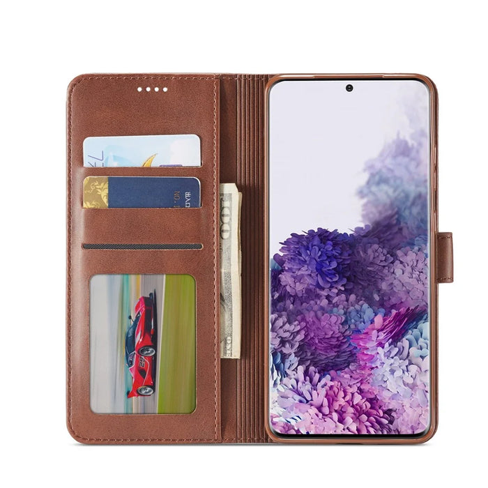 LC.IMEEKE Leather Wallet Case for Samsung Galaxy A71 - Coffee - 3