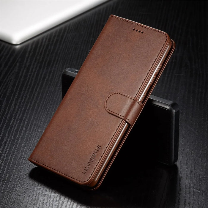 LC.IMEEKE Leather Wallet Case for Samsung Galaxy A71 - Coffee - 6