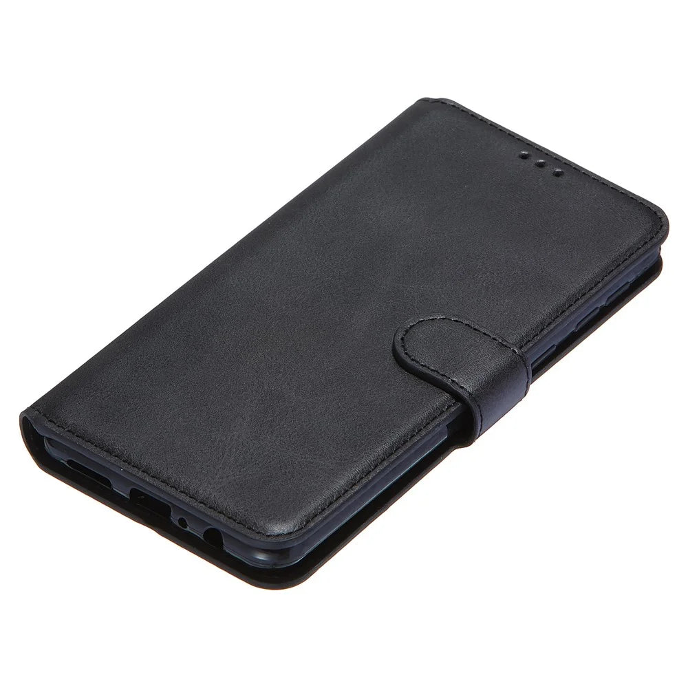 With Wallet Stand Flip Leather Case for Samsung Galaxy A21 - Black - 7