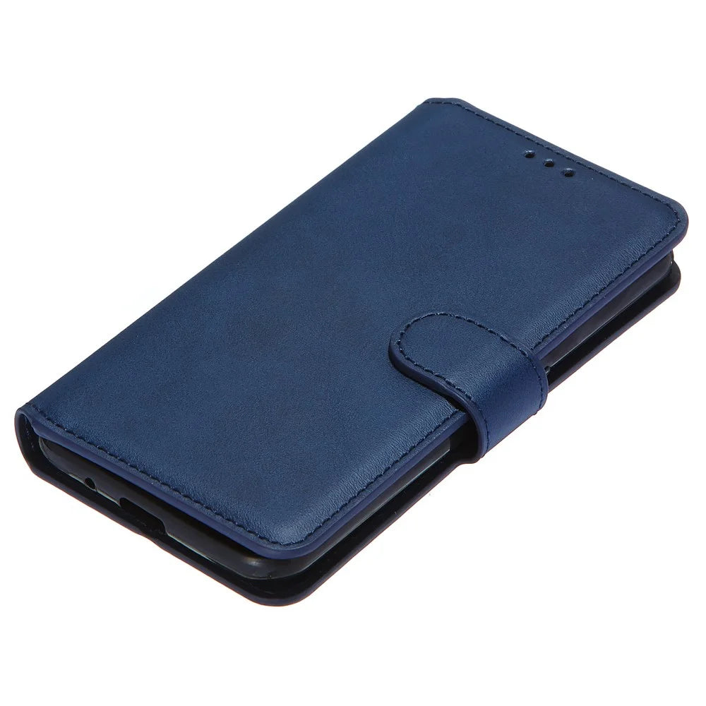 KT Leather Coated Series-4 Wallet Leather Stand Case for Samsung Galaxy A01 - Blue - 7