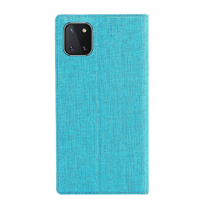 VILI DMX Cross Skin Leather Shell Case for Samsung Galaxy A81/Note 10 Lite - Blue - 4