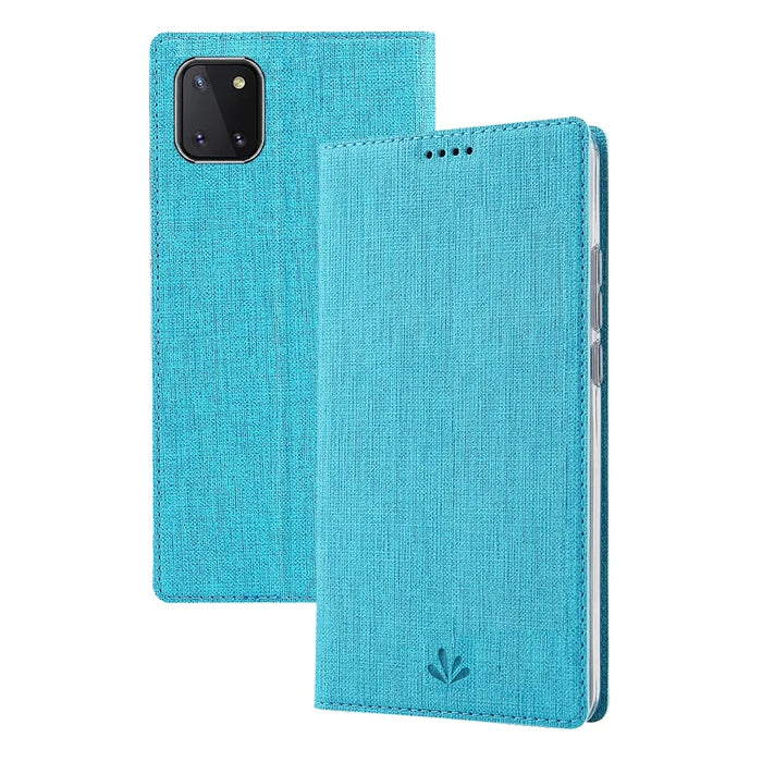 VILI DMX Cross Skin Leather Shell Case for Samsung Galaxy A81/Note 10 Lite - Blue - 6