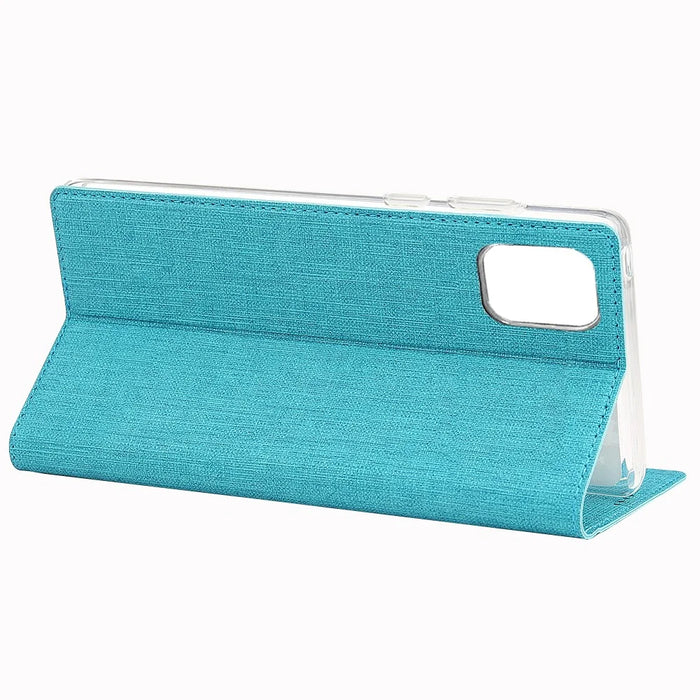 VILI DMX Cross Skin Leather Shell Case for Samsung Galaxy A81/Note 10 Lite - Blue - 7