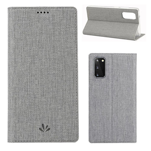 VILI DMX Cross Skin Leather Shell Case for Samsung Galaxy S20 4G/S20 5G - Grey - 1
