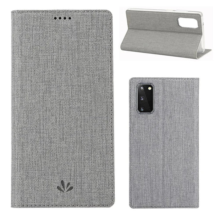 VILI DMX Cross Skin Leather Shell Case for Samsung Galaxy S20 4G/S20 5G - Grey - 1