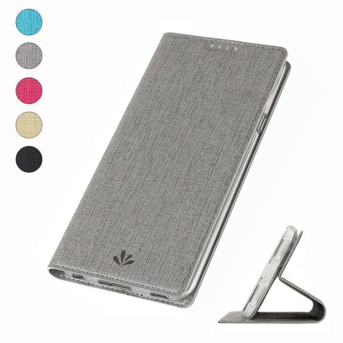 VILI DMX Cross Texture Card Holder Stand Leather Cover Shell for Samsung Galaxy S20 Plus - Grey - 2