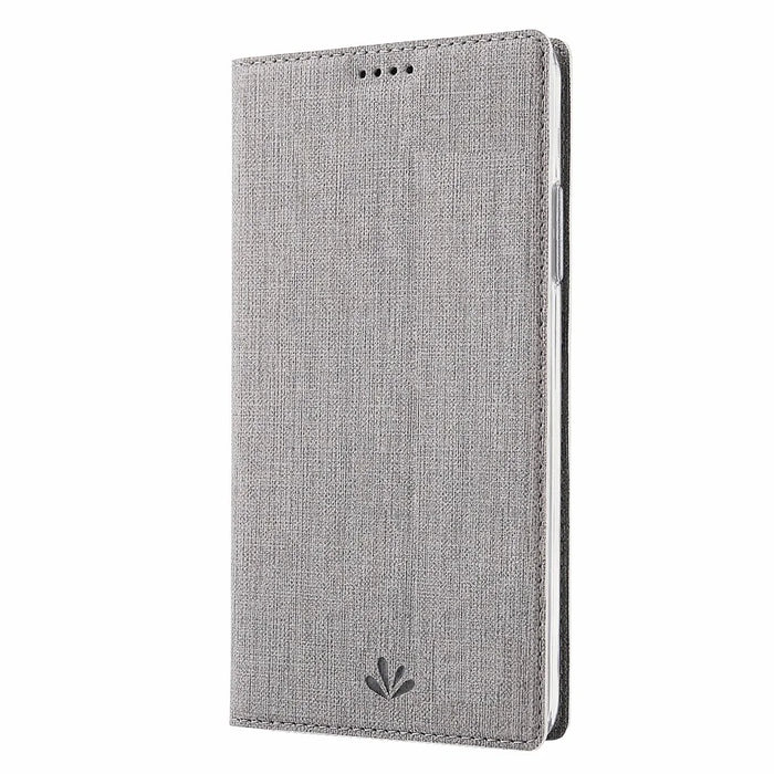 VILI DMX Cross Texture Card Holder Stand Leather Cover Shell for Samsung Galaxy S20 Plus - Grey - 6