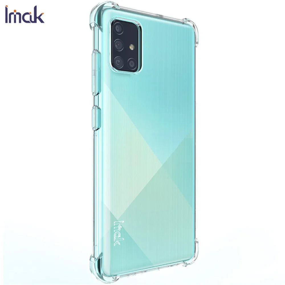 IMAK Anti-drop Soft TPU Phone Cover with Screen Protective Film for Samsung Galaxy A71 - Transparent - 4