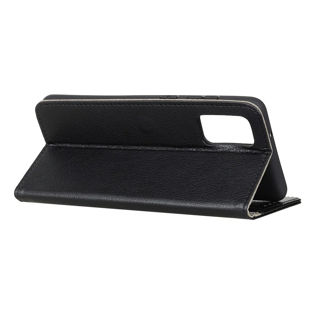 Litchi Skin Texture Wallet Leather Stand Phone Shell for Samsung Galaxy A41 - Black - 4