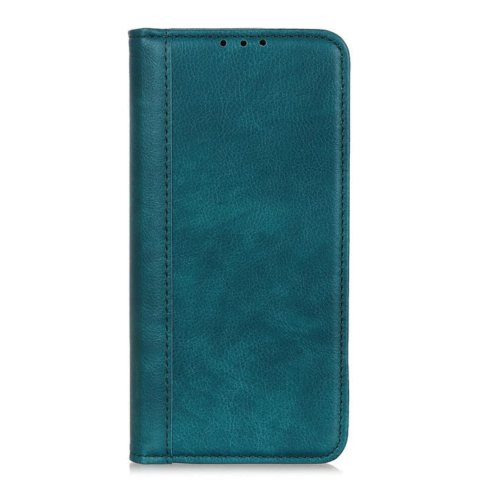 Auto-absorbed Litchi Texture Split Leather Wallet Case for Samsung Galaxy A41 - Green - 2